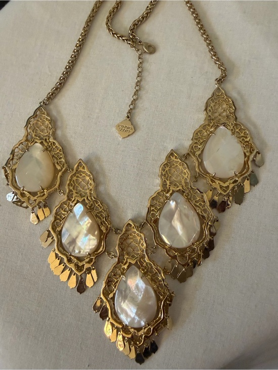 Kendra Scott Jewelry - Kendra Scott Gold-Tone Necklace with White Mother-of-Pearl Teardrops